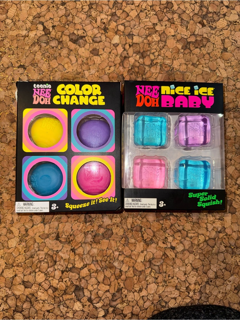 Schylling Teenie NeeDoh Color Change 4-pack Set And Nice Ice Ice Baby 4 Pack Set